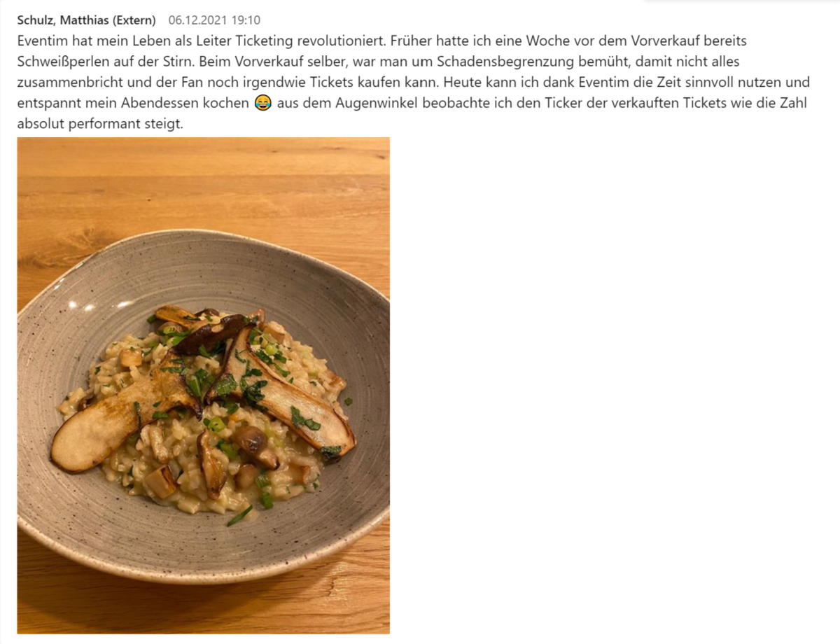 Screenshot Chatverlauf während des ersten Onsales